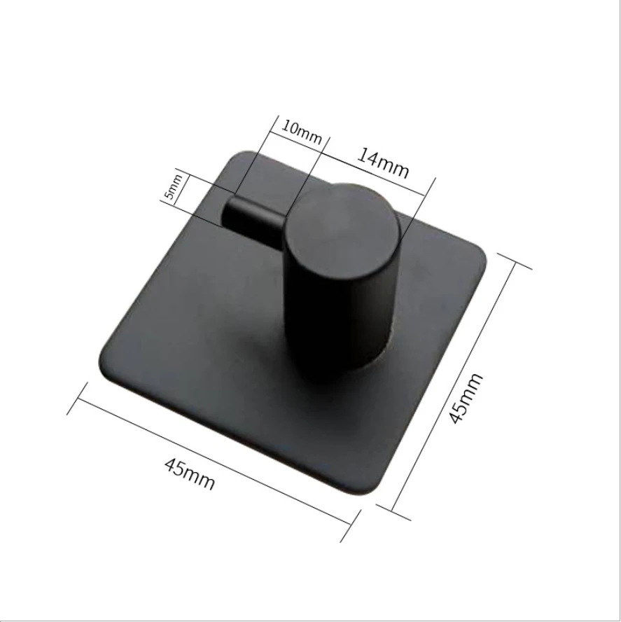 

Matte Black Towel Hook Stainless Steel Bathroom Rustproof Clothes Towel Hook for Shower