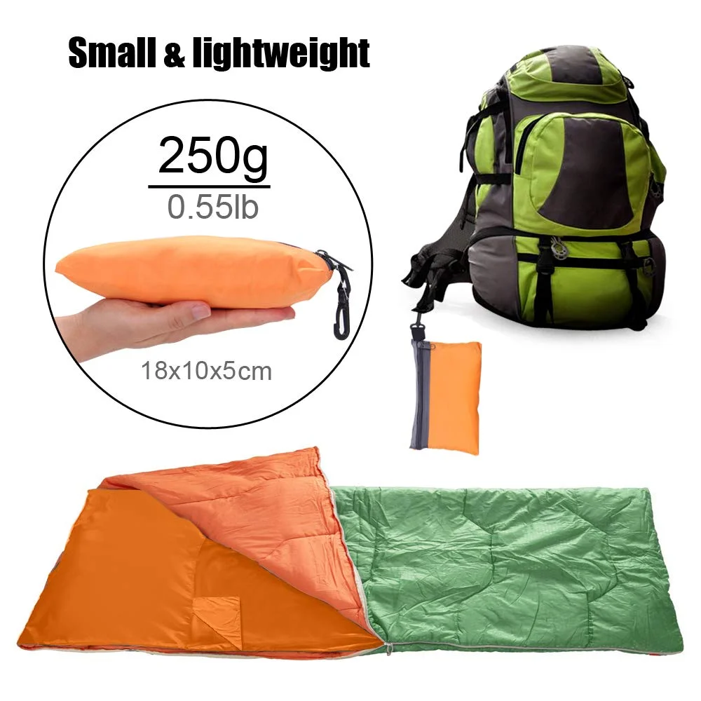 Adult Sleeping Bag Liner Envelope Lightweight Portable Single Blanket With Hook Great For Hiking