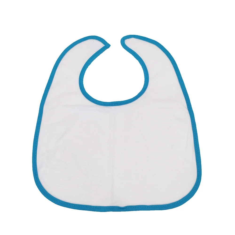

Hot Sale Soft Waterproof Feeding Customized Kids Infant Cotton Reusable White Sublimation Baby Bibs