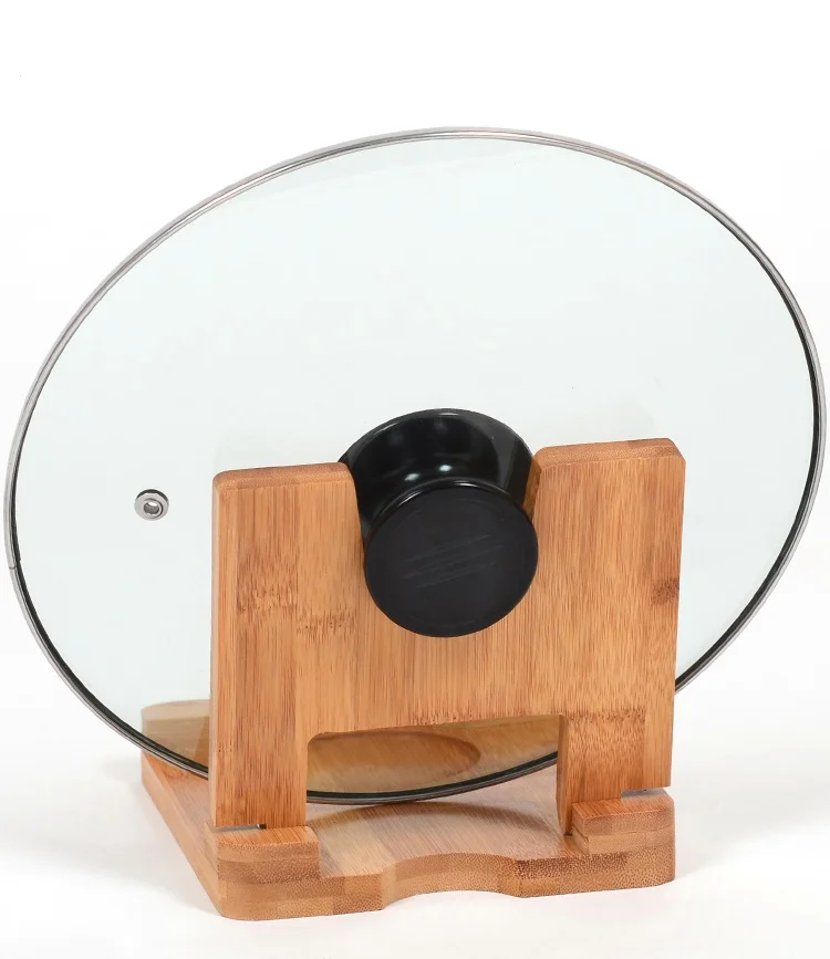 

Novelty Folding Bamboo Cover Lid Holder Fashional Cooking Tool Sets