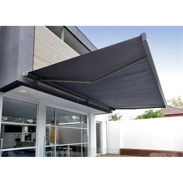 

China awning factory Outdoor Patio Wind Sensor Electric Remote Aluminum Full Cassette Motorized Awning retractable awning price, Any color is available