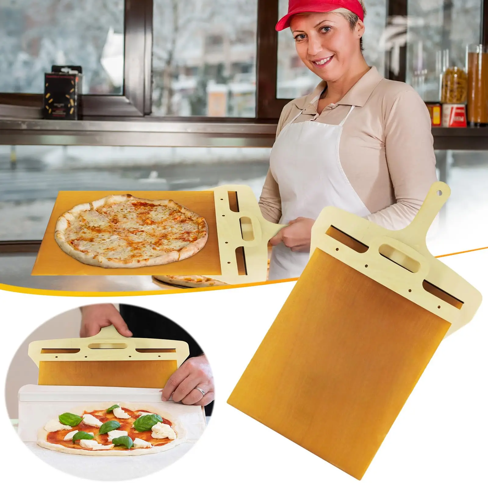 

2024 New Magic Pizza Spatula Paddle That Transfers Pizza Perfect non stick wooden Sliding Pizza Peel With Handle for Oven