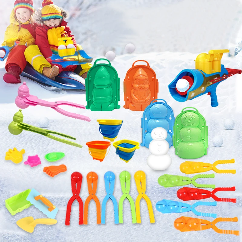 

Winter Outdoor Game Tool 3D Shape Mold Sand Ice Snowman Snow Ball Fight Clip Snowball Maker Toys