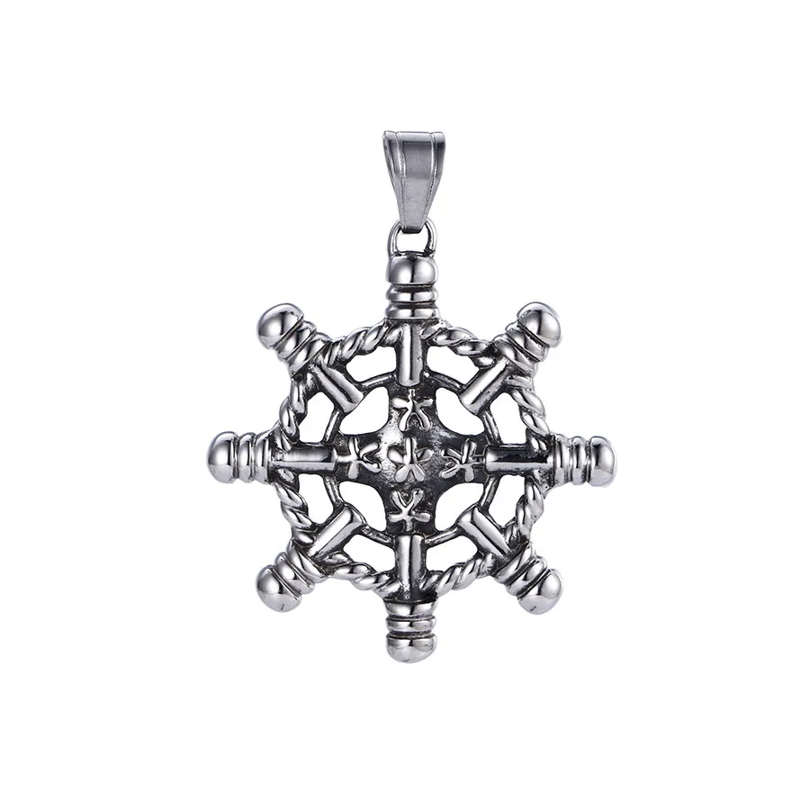 

33516 xuping jewelry Simple personality hip hop cool pirate rudder steering wheel stainless steel pendant