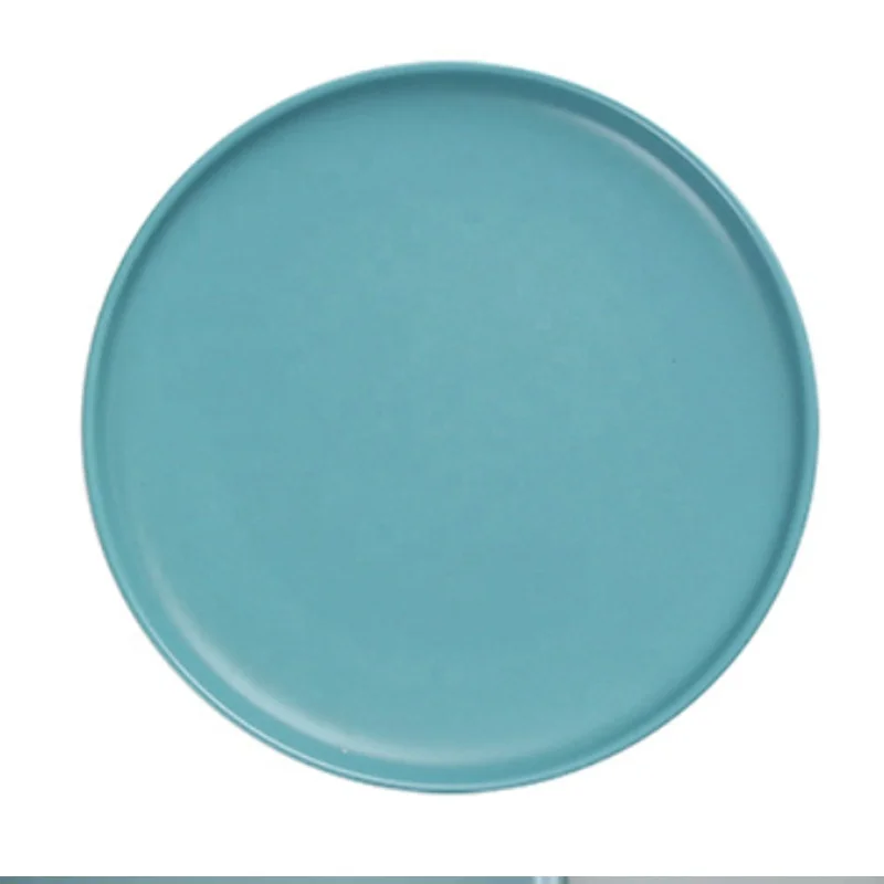 

Western salad steak plate Nordic tableware creative 8 inch ceramic plate Candy color glaze matte plate
