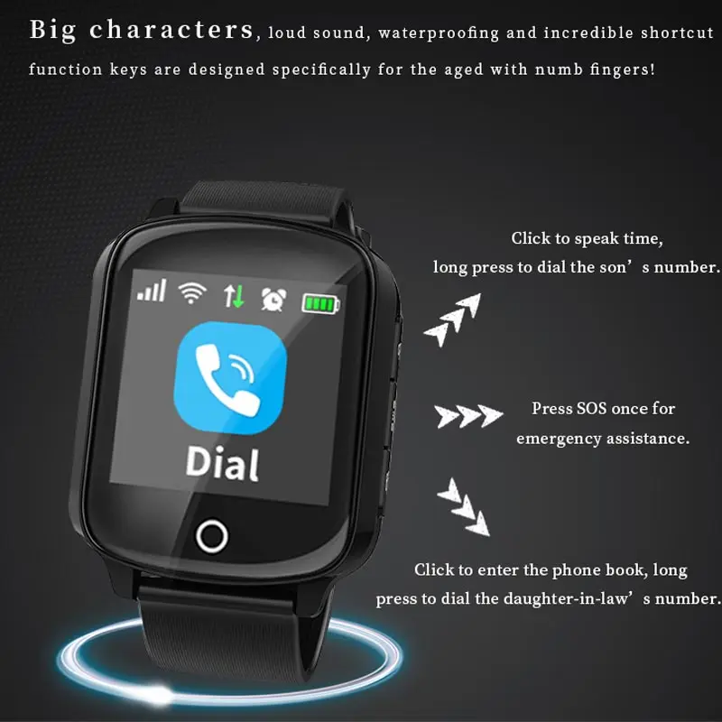Intrinsically Safe Emergency Phone Sos Elderly Smartwatch For Elder