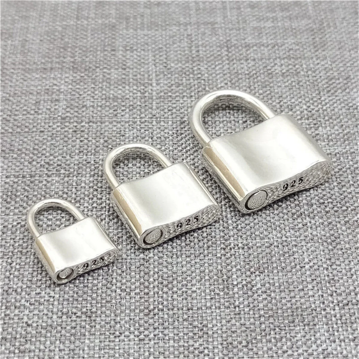 Punctual 925 Sterling Silver Trendy Natural Stone Padlock Charm Lock Pendant Clasp Can Be Opened for DIY Necklace Jewelry Making