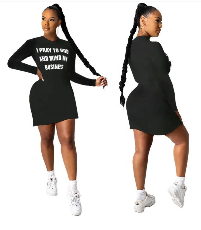 

Best Seller Printed Fashion Casual Street Wear Ladies Outfits Female Clothes Casual Dress Women Dresses, Shown