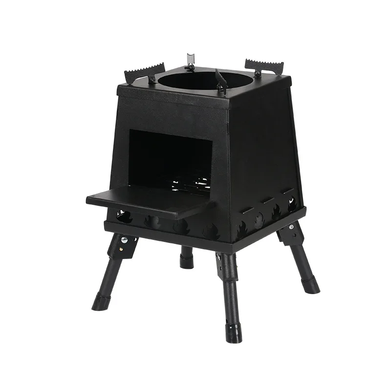 

Outdoor Portable Cooking Wood Burning Camp Stove Windproof Fing Stainless Steel Camping Firewood Picnic Stove