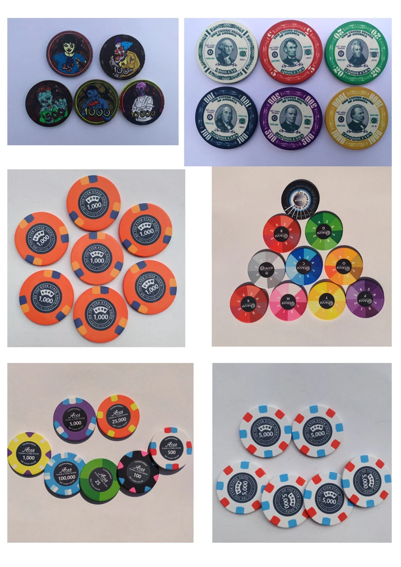 10g 39mm Ceramic Poker Chip Sublimation On Bothside With Aligned