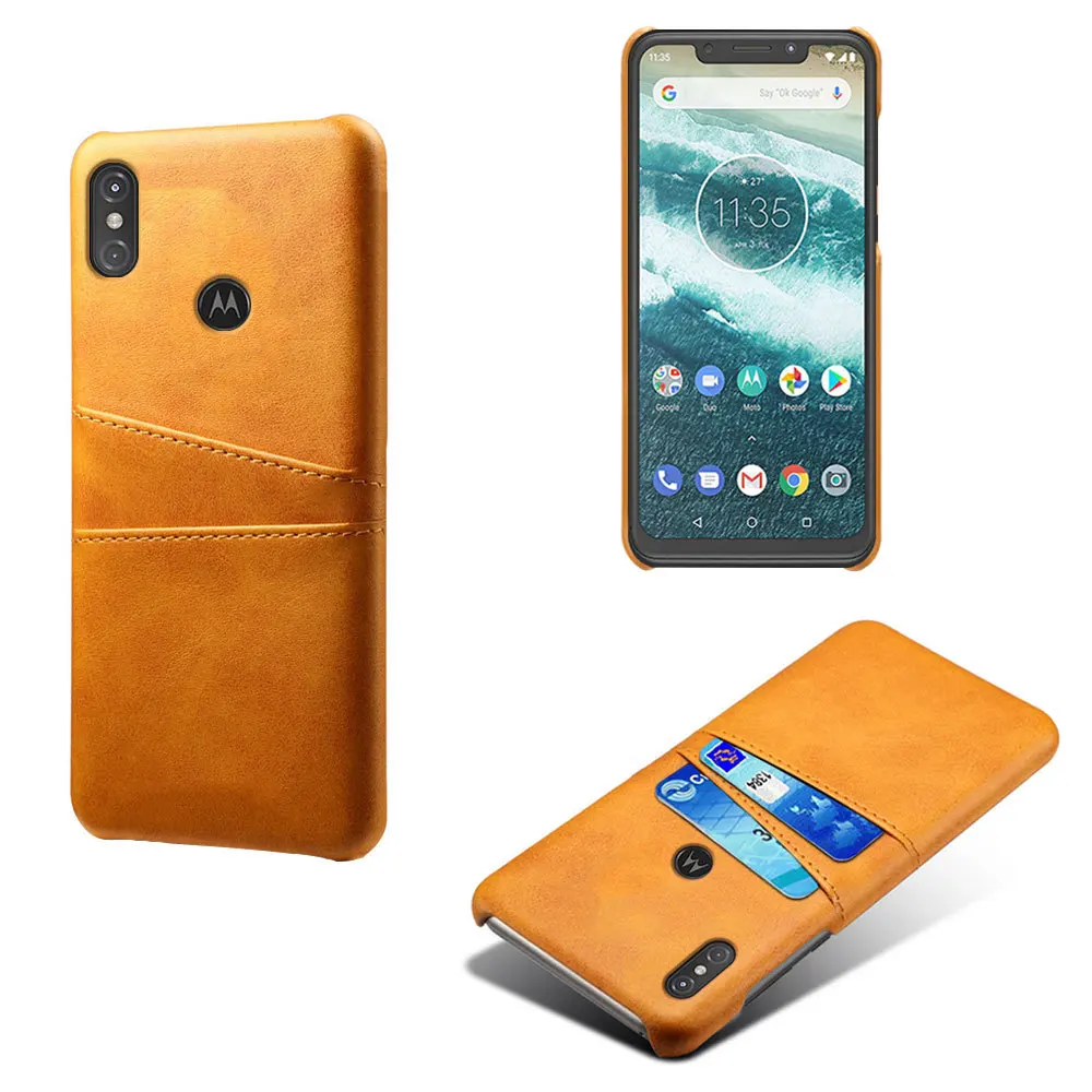 

Pu Leather Mobile Cell Phone Back Cover Case For Moto One Power P30 Note