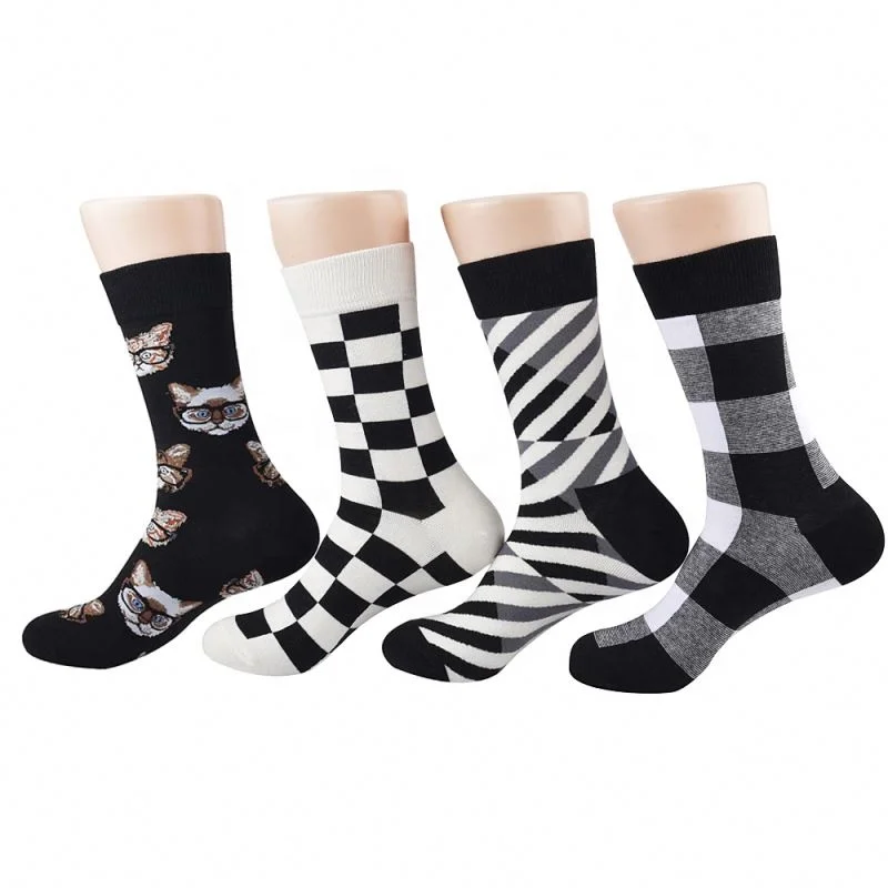 

High Quality cheap custom crew checkered pattern men socks mens crew sport socks