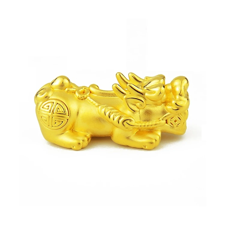 

High Quality 24k 3d Craft Gold Lucky Oriental Culture Pendant Necklace