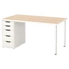 White Oak Computer Desks With Drawer Stand Workstation Hot Sale At Amazon
