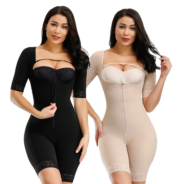 

High Quality Elasticity 3 Layers High Waist Tummy Control Plus Size Slimming Spandex Bodysuit Shapewear For Women, As show