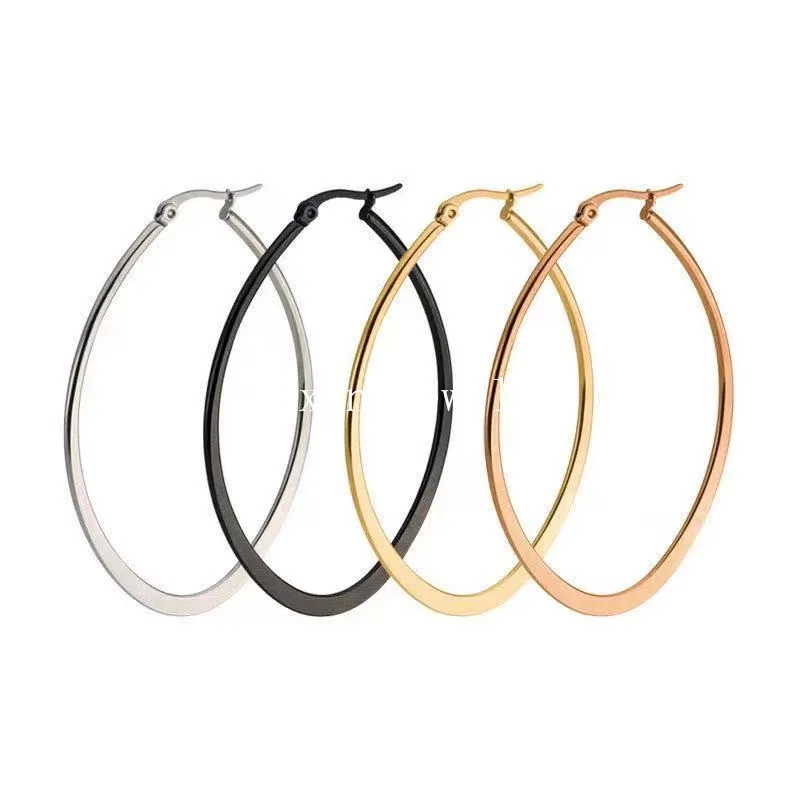

Hot selling stainless steel Oval Earrings Fashion Gold lady Earrings Jewelry
