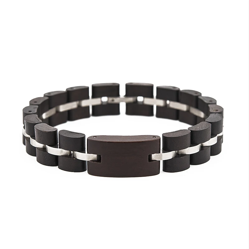 

DODO DEER Hot Sale Bangles OEM Logo Engraved Metal Wood Bracelets For Men