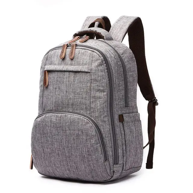 

multifunctional polyester waterproof baby mommy large diaper bag backpack with bottle holder, Black/gray/custom