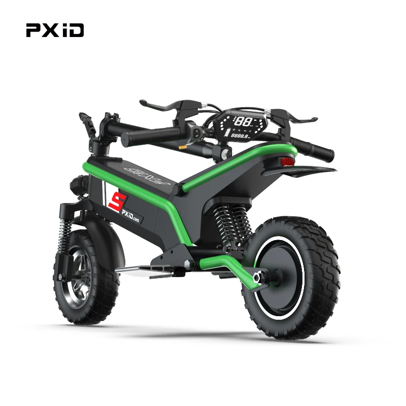 

Wholesale PXID F1 EU Warehouse Green 48V 10 inch off road folding adult Hydraulic Spring Electric Scooter
