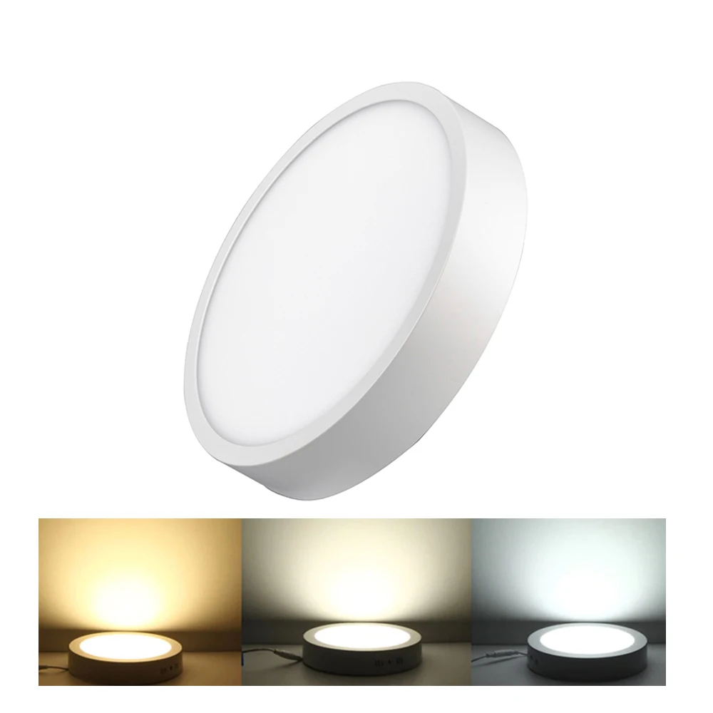 rohs 120mm 300mm aluminium frame 8w 12w 18w 24w Ra>80 rgbw wifi remote surface mounted recessed round led panel light