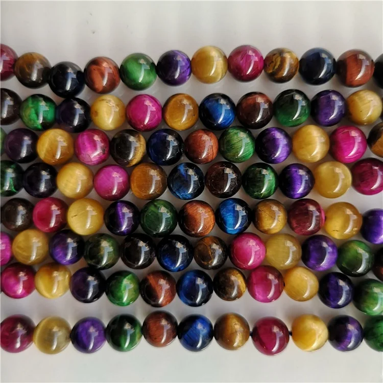 8mm Natural Round AAA Tiger Eye Agate Loose Stone Beads Bulk For Jewelry Making