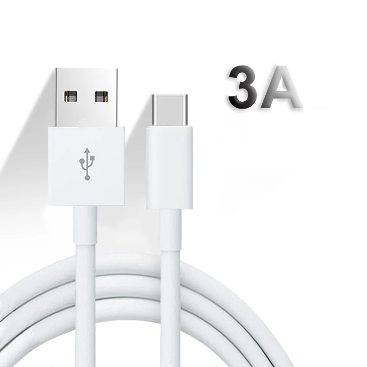 

3A Fast Charging Type C/Micro/8-pin USB Data Cable 1m 2m 3m, White