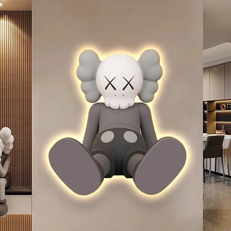 Light Luxury Beer  Porcelain Wall Painting with Led Crystal Porcelain Modern Glass Wall Paintings Led Crystal Porcelain Painting