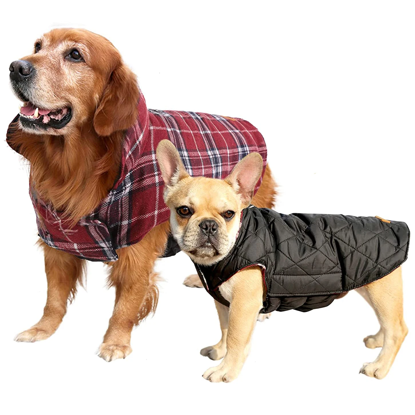 

Windproof Plaid Pet Vest Winter Dog Coat Reversible Warm Pet Clothes Dog Jacket, 4 colors