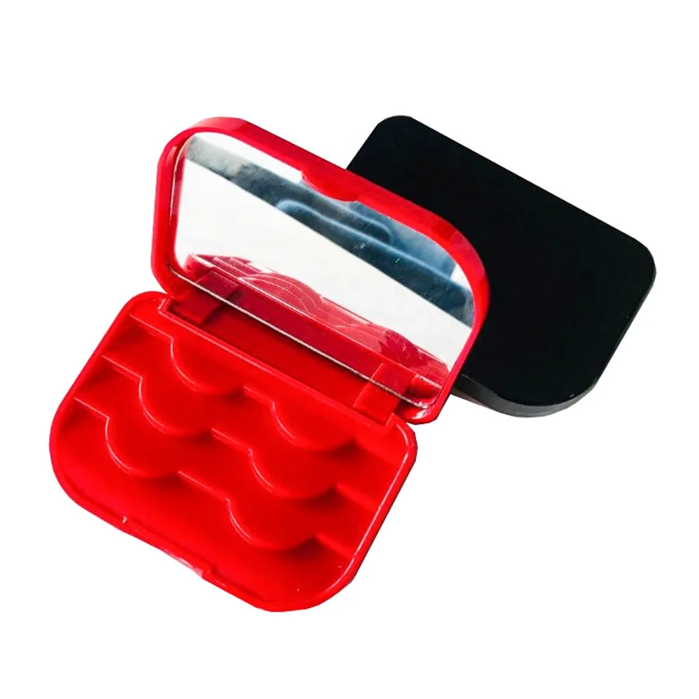 

Lasheswholesale vendor mink custom acrylic lashbox led mirror makeup storage mirror eyelash packaging box, Black