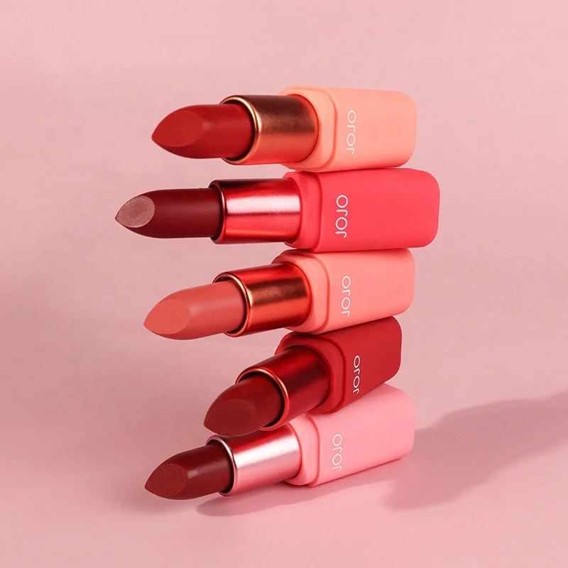 

5 Colors Cute Lip Stick Kit Custom Logo Private Label Velvet Matte Lipstick Set