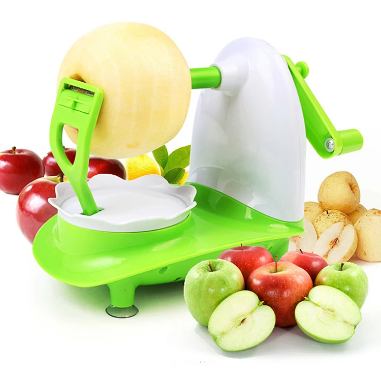 

C356 Multifunctional Fruit Peeling Machine Fruit Potato Peeler Hand-cranked Peeler Kitchen Slicer Corer Cutter, White green