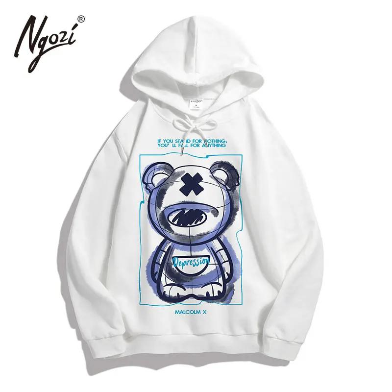 

Ngozi Factory Drop Ship Trendy Custom Print Personalized High Street Sweatshirt Men Oversized Longline Heavy Cotton Blank Hoodie