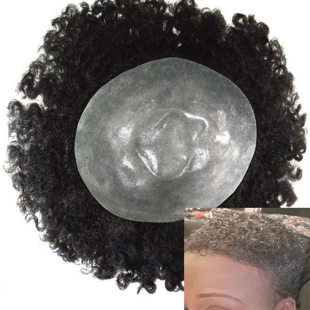 

Afro Kinky Hair Toupees Wigs for Black Women 8x10 Curly Hair Toupee Human Hair Thin Skin for Men