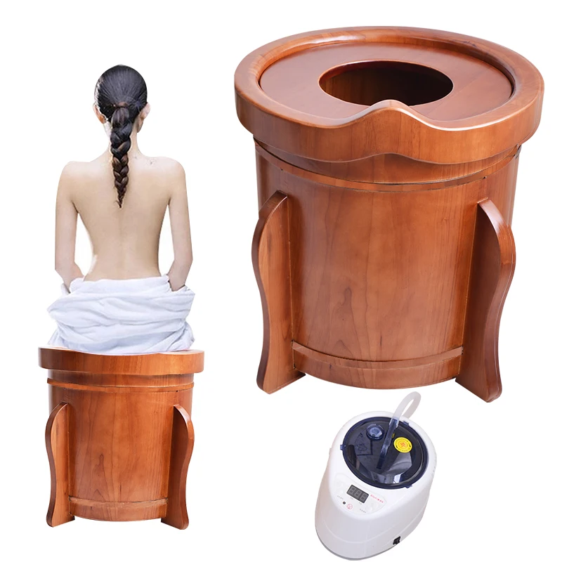 

2020 New Product BIG SIZE steam by machine yoni steam seat rubber wood beauty salon at home, Natural