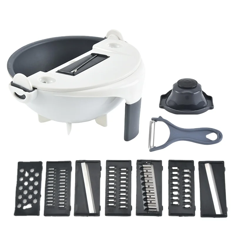 

Hot Sale 10 In 1 Multifunctional Grater Vegetable Cutter Shapes Set Vegetable Chopper Cutter With Drain Basket
