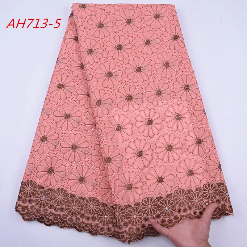 

1718 Free Shipping 100% Cotton Swiss Voile Lace Fabric African French Peach Color Lace Swiss Lace Fabric, Cupion