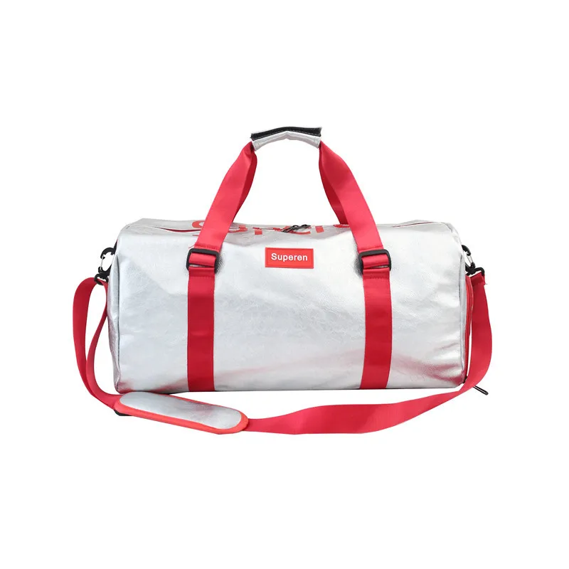 

New PU leather personality waterproof large-capacity travel tide brand men and women yoga sports fitness messenger handbag