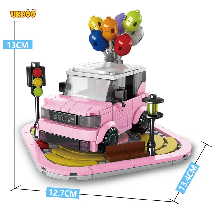 

Free Shipping UKBOO 313PCS mini car Block Van Car Building Blocks Set Bricks Assemble Coach Vehicle Game Toy for C