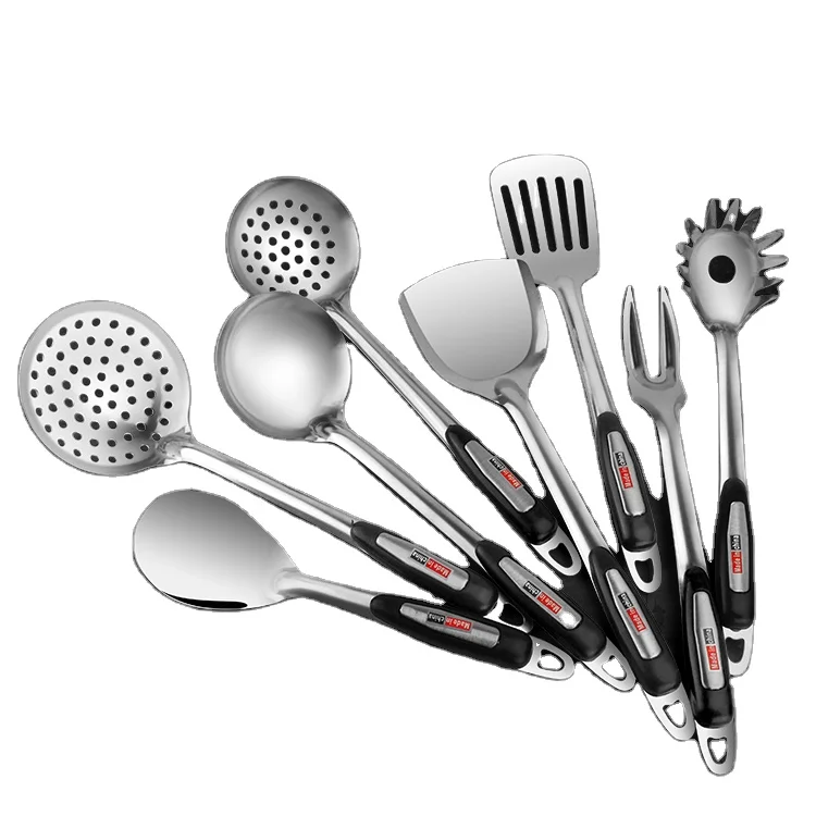 

Hot sale Stainless Steel 201/410 Kitchen Utensils sets Cooking Tools Sets Metal Kitchenware Sets, As picture