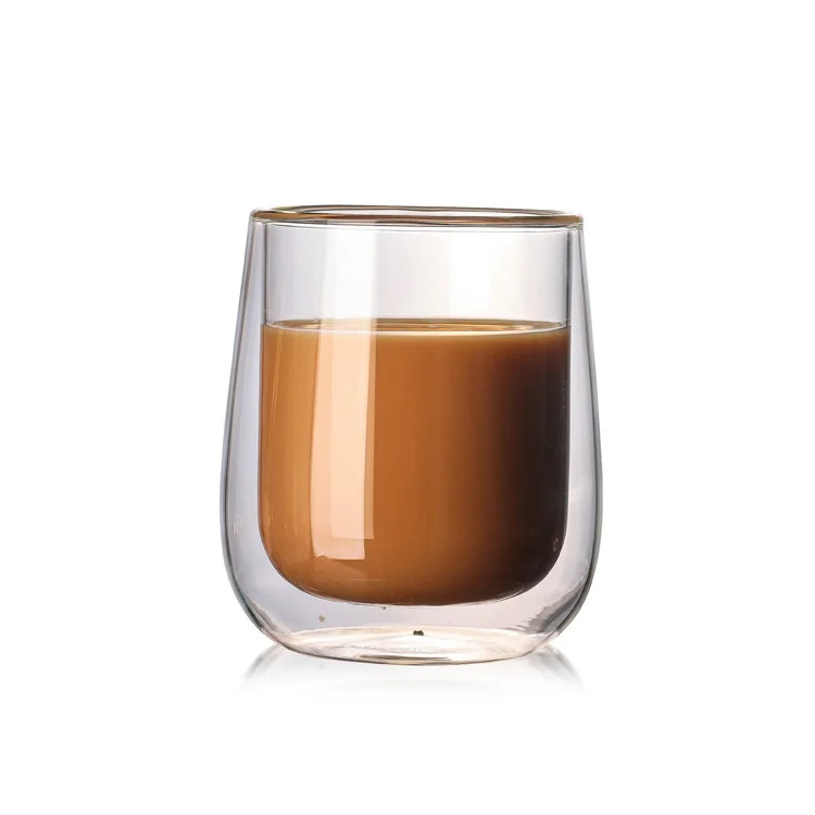 

300ml double wall hand made High borosilicate glass heat preservation tea mugs, Any color is available