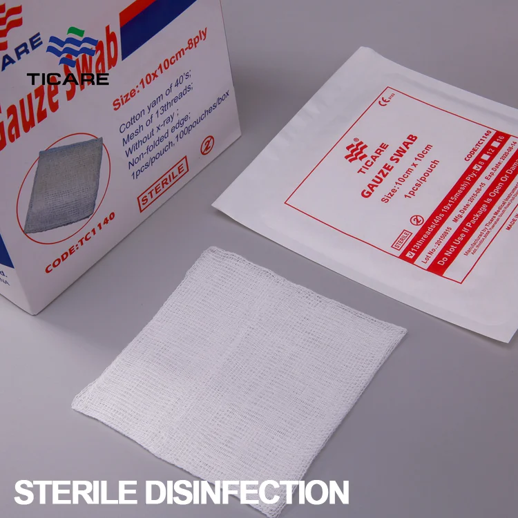 Wound packing. РК мед тампоны марлевые. Absorbent gauze Swab. Non-Sterile gauze Swabs 10 x 10cm with folded Edge. Open Absorbent gauze Swab 40's 19 x 15 Mesh 7.5cm x 7.5cm-12ply PC/Pouch made in China.