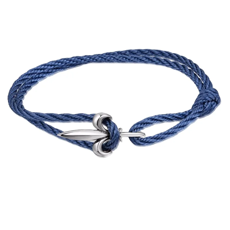 

High Quality New Hot Selling Stacked 2mm Silk Cord Bracelet with silver Charm for Men Women