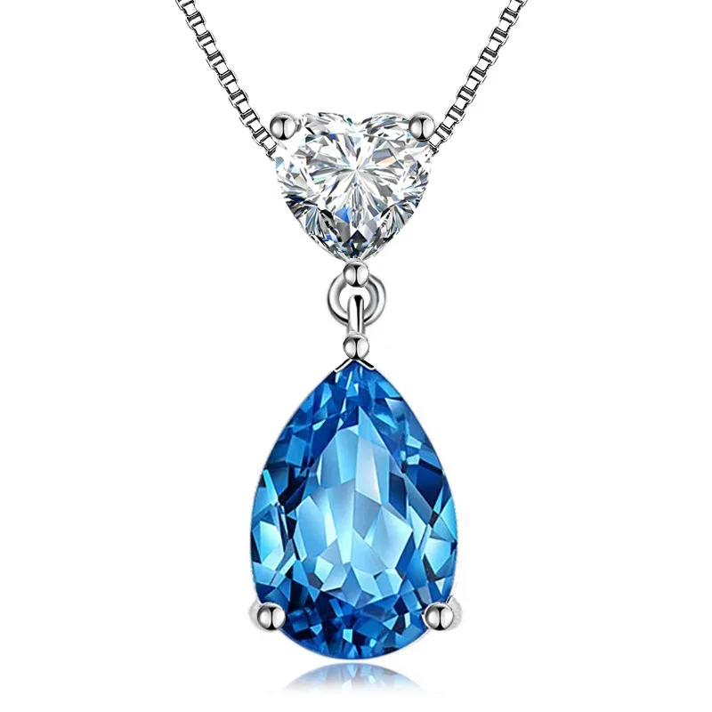 

Wholesale Titanic Gem Heart Of Ocean Blue Heart Love Forever Pendant Necklace