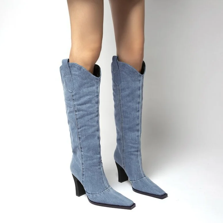 

Designer Women Sexy Winter Long Boots Shoes knee high cowboy boots