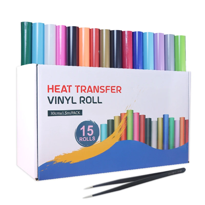 

Factory wholesale price 15 rolls 12"x5ft htv vinyl iron on vinilo textil Heat Transfer tshirt Vinyl for clothing