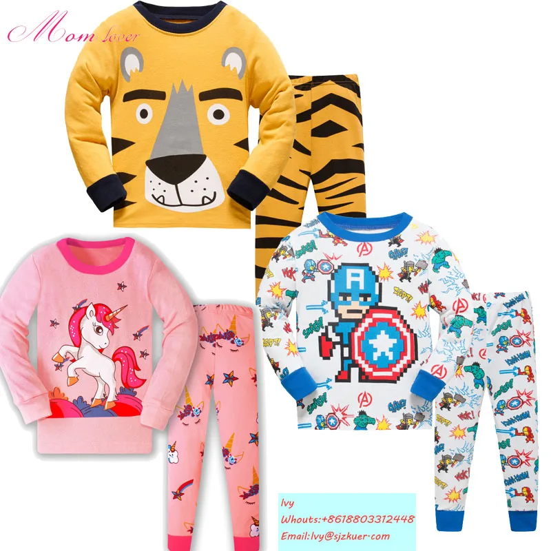 

Custom Kids pajamas set baby girl clothing sets design your own cotton pajamas kids Wholesale Pajama Sets