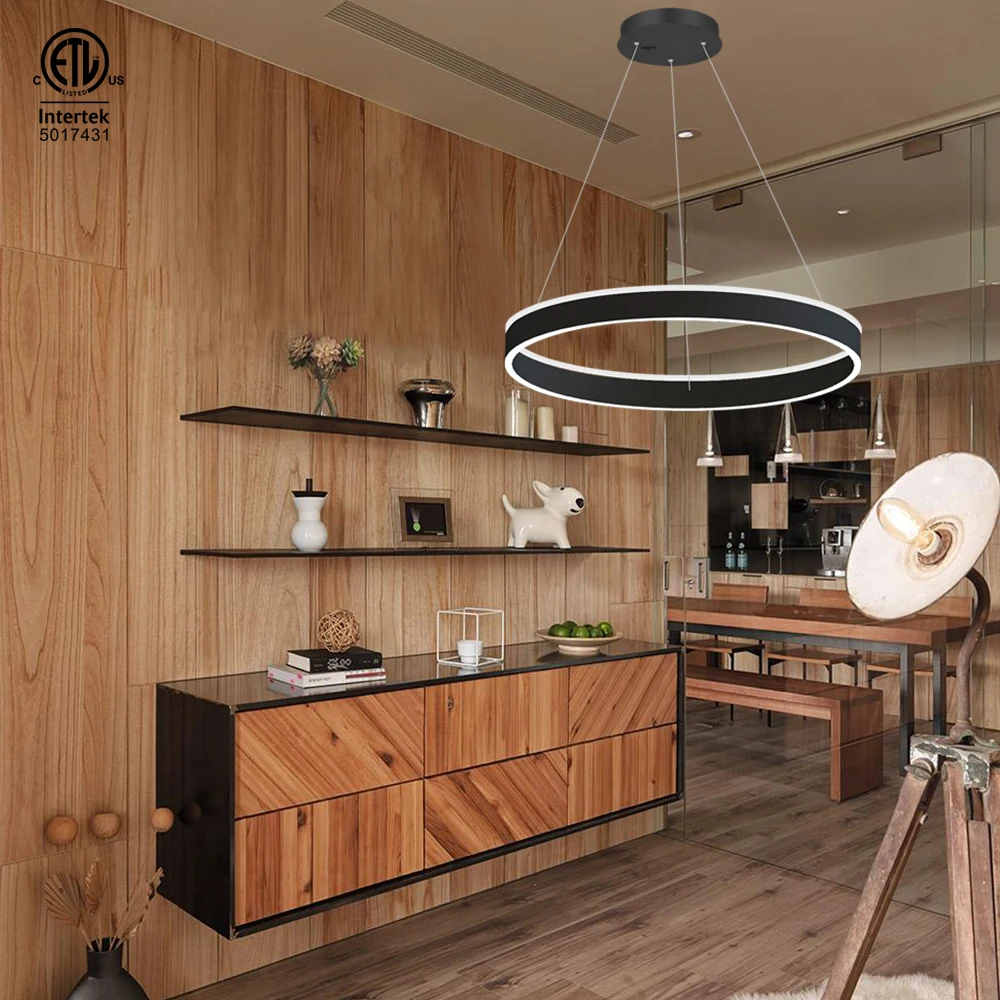 

cETL ETL L4u Smart Chandelier Dimming 3000K/4000K/60000K Pendant Lamp Ring Hanging LED Circular Smart Light For Villa