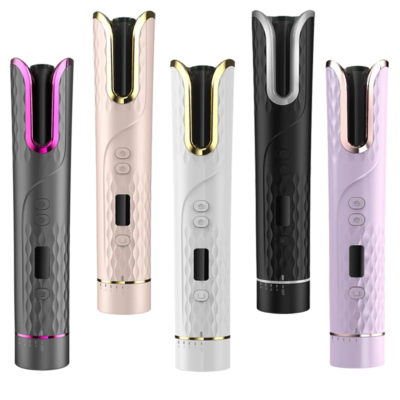 

Hot Selling Wireless Automatic Hair Curler Mini Cordless Curling Iron Electric Auto Styling Waver Tool for Travel Household, Black/white/gray/purple/rose gold
