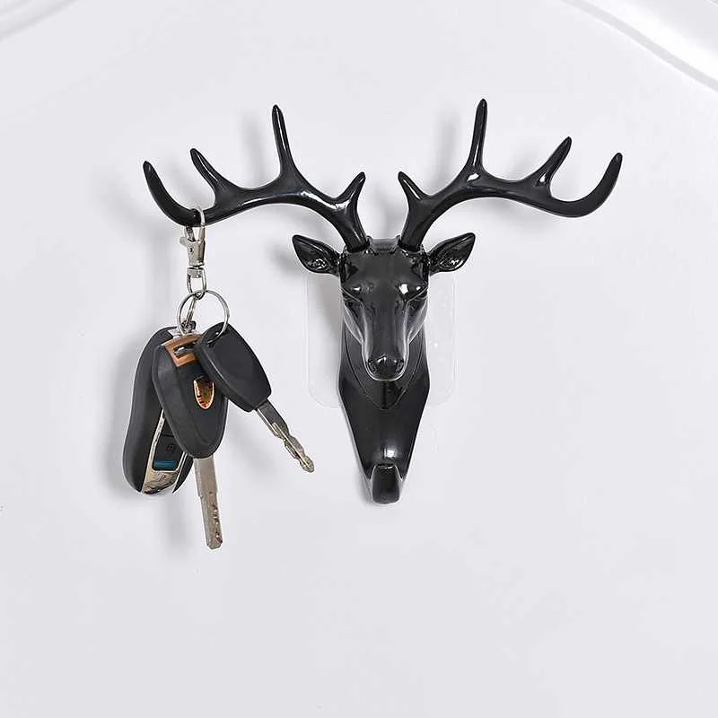 

Three Dimensional Antlers American Wall Decoration Hook Creative Special Deer Head Wall Hook Seamless Key Wall Mounted Hook