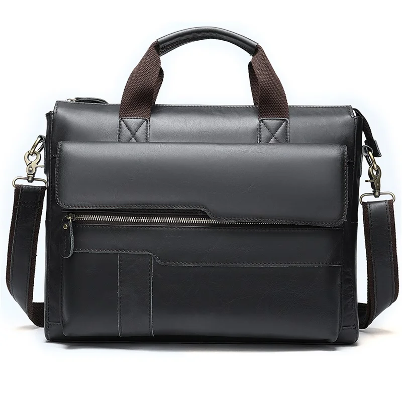 

high security vintage executive Genuine leather business laptop bags office designer used men's briefcase for men handbags 8615, Black grey